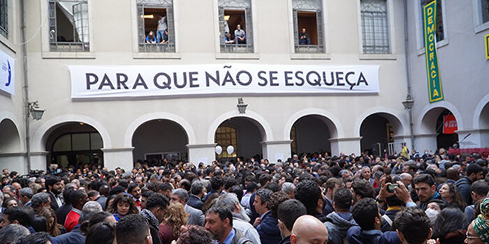 RAPS participa de ato em defesa da democracia no Largo de São Francisco